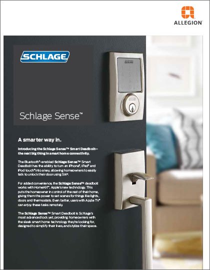 Schlage Sense Sell Sheet