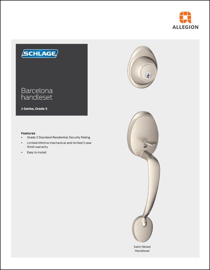 J-Series Barcelona Handleset Sell Sheet
