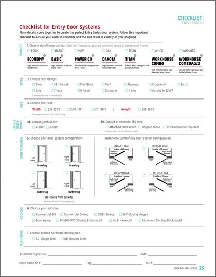 Entry Series Order Form