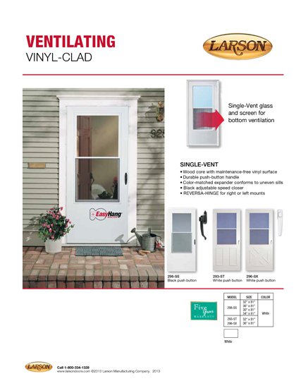 Larson 298, 293, 296 Sell Sheet