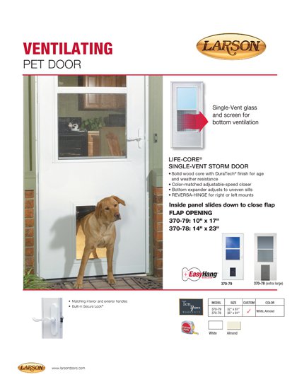 Larson 370-78, 79 Petdoor Sell Sheet