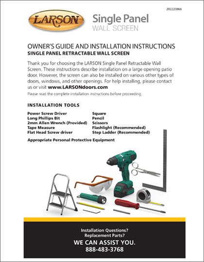 Larson Wall Screen Single Panel Installation