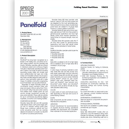 Panelfold Operable Walls