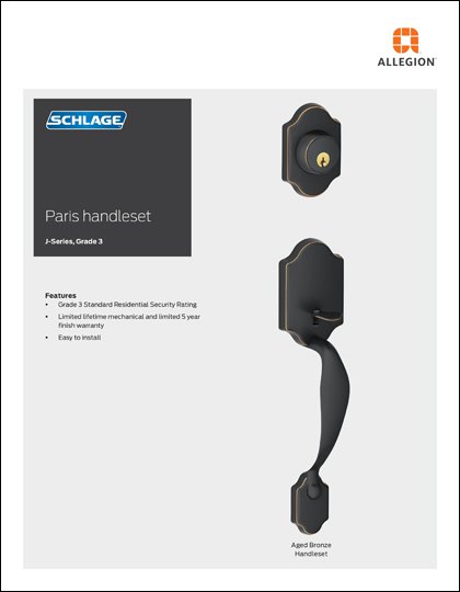 J-Series Paris Handleset Sell Sheet
