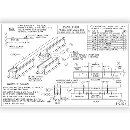 Panelfold Track Assembly